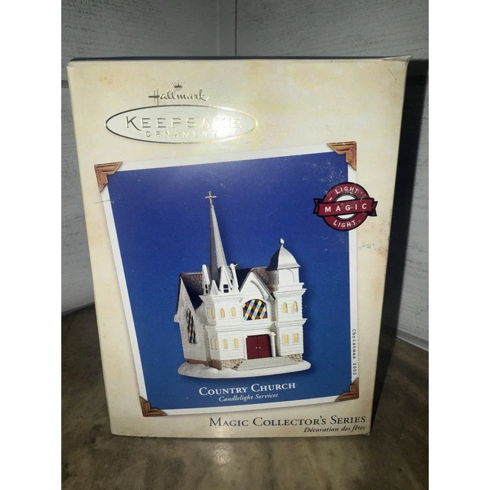 Hallmark Keepsake Christmas Ornament Country Church Light Magic EUC w/ Box‎